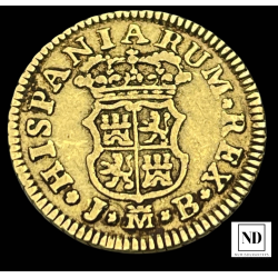 1/2 Escudo de Fernando VI - Madrid - 1755 - 1,73g Au