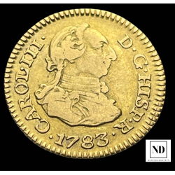 1/2 Escudo de Carlos III - 1783- Madrid - 1755 - 1,73g Au