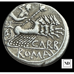 Denario de la Familia Papiria - Roma - 121 a.C - 3,81g Ag