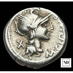 Denario de la Familia Cipia - Roma - 107 a.c - 3,78g Ag