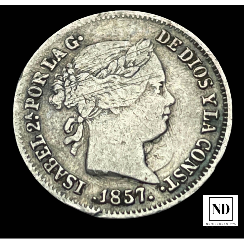 Real de Isabel II - Barcelona - 1857 - 1,32g Ag