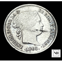 Real de Isabel II - Barcelona - 1860 - 1,25g Ag