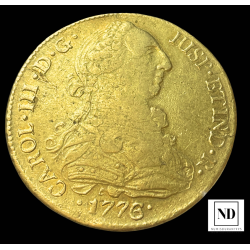 8 escudos de Carlos III - 1773 - Santiago