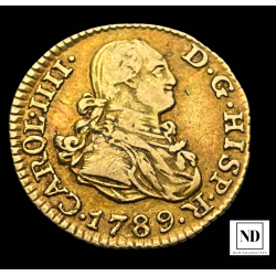 1/2 Escudo de Carlos IV - 1789 - Madrid - 1,68g Au