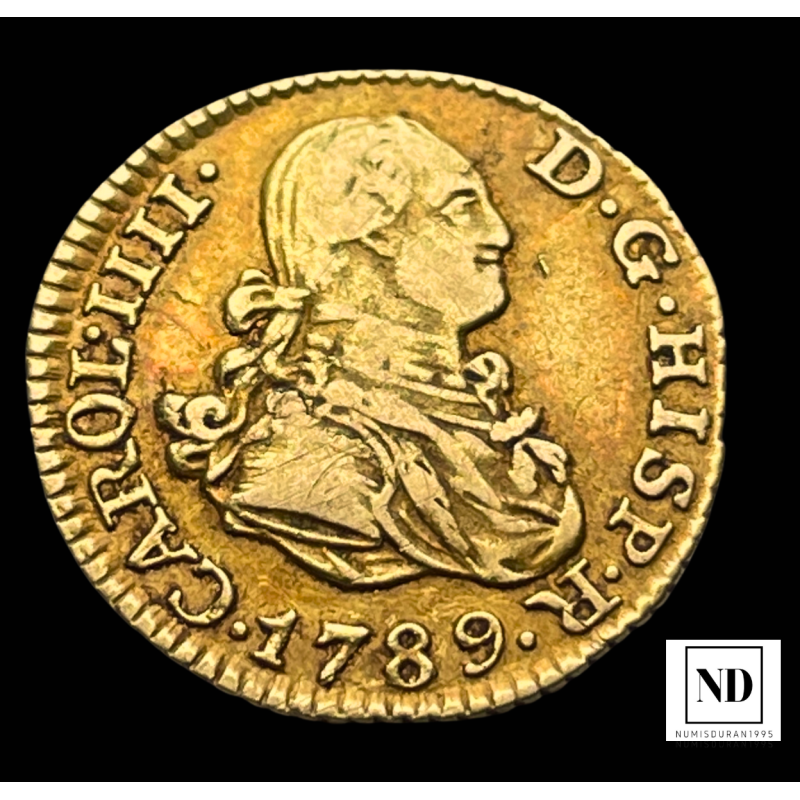1/2 Escudo de Carlos IV - 1789 - Madrid - 1,68g Au