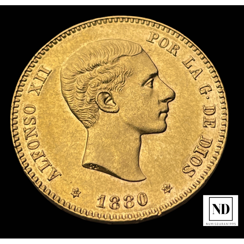 25 Pesetas de Alfonso XII - 1880 - 8,07g Au