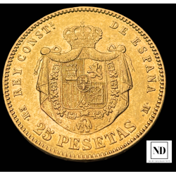 25 Pesetas de Alfonso XII - 1880 - 8,07g Au